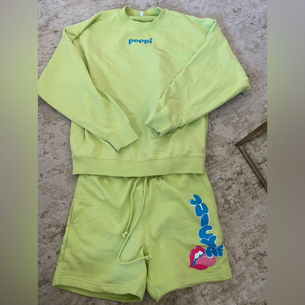 Poppi shorts and crew neck matching sweat set